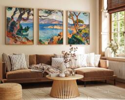 Set Of 3 Corsica Travel Prints, Posters, Wall Art, Greek Gift - thumbnail 1