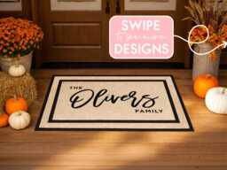Custom Family Welcome Mat, Weatherproof Personalised Doormat