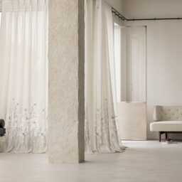 Sweeney Print Linen Sheer Curtain, Floral Privacy Curtain Panel For Bedroom & Livingroom, Extra Long 1Pc - thumbnail 2