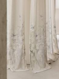 Sweeney Print Linen Sheer Curtain, Floral Privacy Curtain Panel For Bedroom & Livingroom, Extra Long 1Pc - thumbnail 1