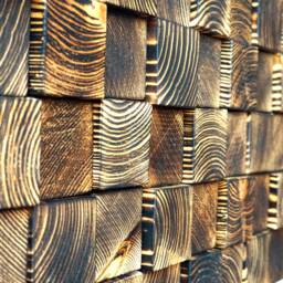 "Rustic Wood Mosaic Wall Art Geometric Farmhouse Decor - 38""x 12" - thumbnail 2