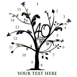 Personalised Ruby Anniversary Family Tree Cushion - thumbnail 2