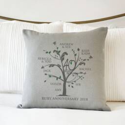 Personalised Ruby Anniversary Family Tree Cushion - thumbnail 3