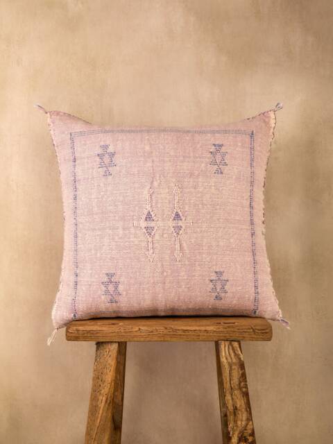 Mid-Season Sale Luxury Vintage Cactus Silk Cushion, Dusky Pink , Sabra Grade 1 - image 1