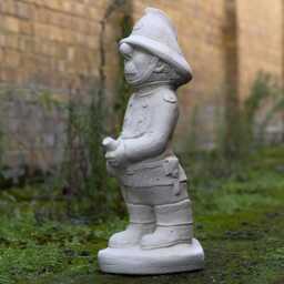 Concrete Firefighter Statue Stone Garden Fireman Sculpture Cement Decoration Outdoor Hero Ornament Fireman Home Figurine Gift - thumbnail 3