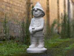 Concrete Firefighter Statue Stone Garden Fireman Sculpture Cement Decoration Outdoor Hero Ornament Fireman Home Figurine Gift - thumbnail 1