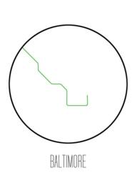 Baltimore, Maryland - Minimalist Metro Subway Art Print - thumbnail 3