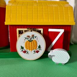 Pumpkin Embroidery - Autumn Wall Art - thumbnail 2