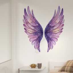 Purple Angel Wings Wall Stickers - Large Vinyl Art For Home, Bedroom, Living Room, Or Retail Spaces - thumbnail 1