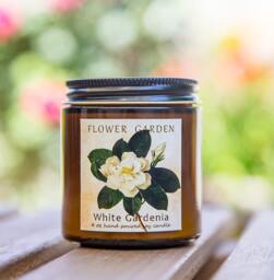 4 Oz White Gardenia Scented Candle, Natural Soy Candles, Mom Gift, Floral Candle - thumbnail 1