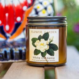 4 Oz White Gardenia Scented Candle, Natural Soy Candles, Mom Gift, Floral Candle - thumbnail 2