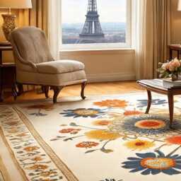 Oushak Premium Style Hand Knotted Wool Rug, Beige Floral Design, Turkish Carpet, Kids Runner Hallway Bathroom Rugs - thumbnail 3