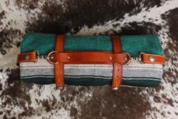 Genuine Leather Blanket Carrier - With Arm Strap Yoga Mat Carrier Customizable - thumbnail 1