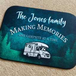 Personalised Campervan Motorhome Mat - Making Memories, Mobile Rv Door 44cm X 32cm Va Life Accessories - Matching Coasters Available - thumbnail 4