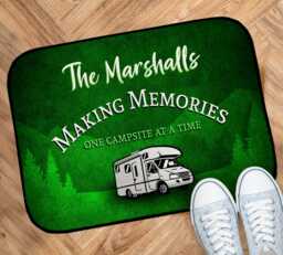Personalised Campervan Motorhome Mat - Making Memories, Mobile Rv Door 44cm X 32cm Va Life Accessories - Matching Coasters Available