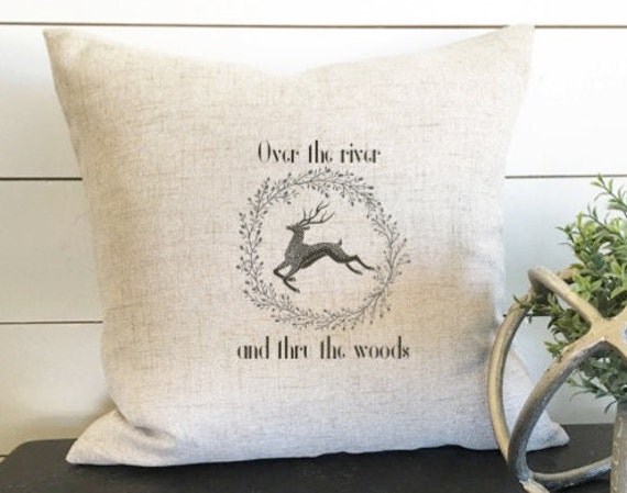 Over The River & Thru Woods Pillow, Christmas Pillow Cover, Decor, Decor Gift - image 1