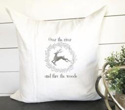 Over The River & Thru Woods Pillow, Christmas Pillow Cover, Decor, Decor Gift - thumbnail 2