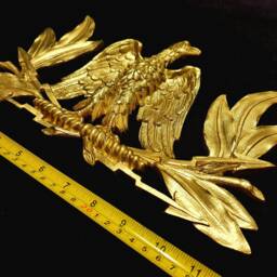 Large Eagle Gilt Or White Roman Empire Napoleon Victorian Style Decorative Onlay Wall Furniture Moulding Pediment Frame Plastic Decoration - thumbnail 3