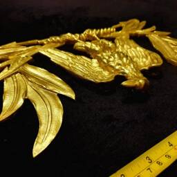 Large Eagle Gilt Or White Roman Empire Napoleon Victorian Style Decorative Onlay Wall Furniture Moulding Pediment Frame Plastic Decoration - thumbnail 2