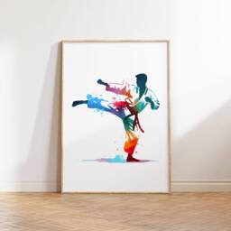 Boys Taekwondo Poster Set - 3 Prints - Room Decor Art Boy Bedroom Wall Pictures Kids Fight Sport Gifts - thumbnail 3