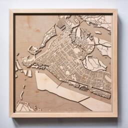 Abu Dhabi Wooden Map - Laser Cut City Streets, 3D Framed Wall Art - thumbnail 1