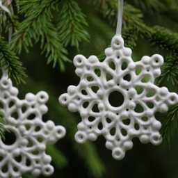 Set Of 3 Porcelain Christmas Ornaments. White Ceramic Tree Decoration - thumbnail 3