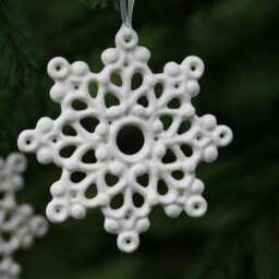 Handmade Porcelain Christmas Ornaments, Set Of 3 - thumbnail 4