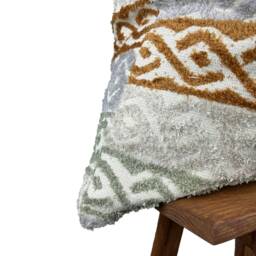 Cozy Earth Tone Pillow Cover, Euro Sham Cover 24x24, Lumbar Throw 12x20, Stripe Cushion Boho Couch Pillow, Accent - thumbnail 3