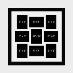 "Large Multi Photo Picture Frame - Holds 9 8""x6"