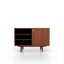 Mid-Century Sideboard, Dresser, Commode, Credenza Made Of Oak Vaneer - Teak Colour Livlo T-S16 - thumbnail 4