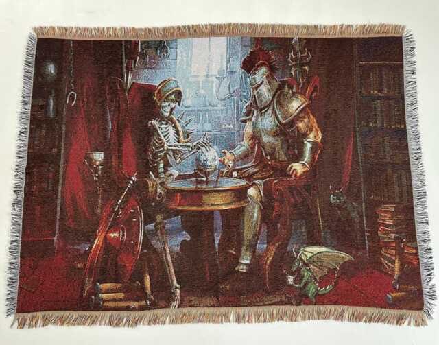Woven Cotton Tapestry Blanket - Old School Runescape Gielinor Map Wall Art - image 1