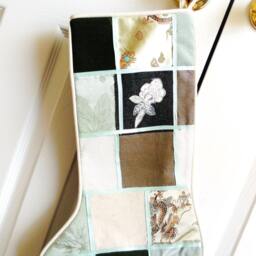 Christmas Stocking...patchwork Style...elegant Shabby...unique Gift - thumbnail 2