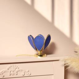 Flower Table Lamp - Royal Blue & Gold - thumbnail 3