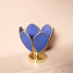 Flower Table Lamp - Royal Blue & Gold - thumbnail 4