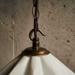 Handmade Plaster Pendant Light Sculptural Fluted Ceiling Light - thumbnail 2