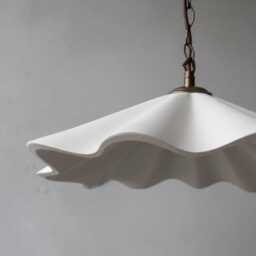 Handmade Plaster Pendant Light Sculptural Fluted Ceiling Light - thumbnail 3