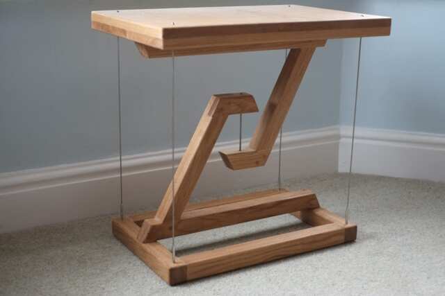 Solid Oak Floating Table Tensegrity - image 1