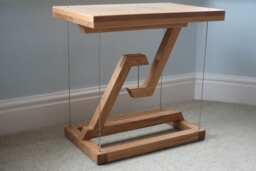 Solid Oak Floating Table Tensegrity - thumbnail 1