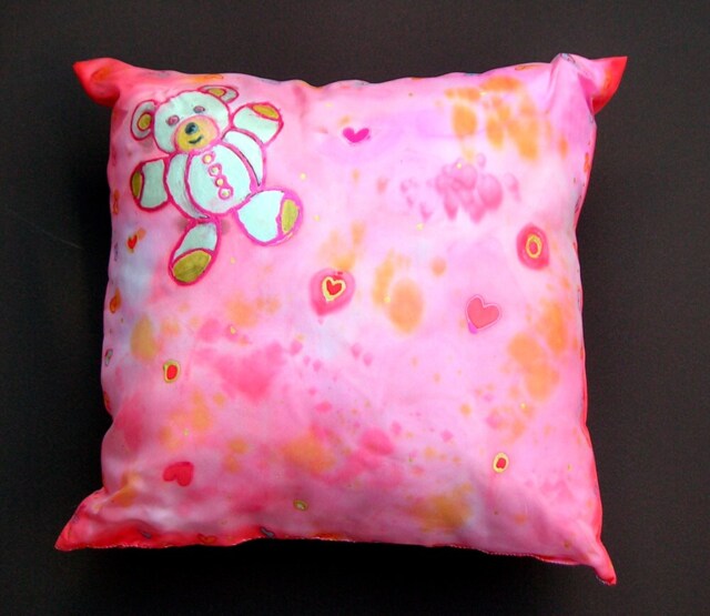 Silk Cushion, Hand Painted