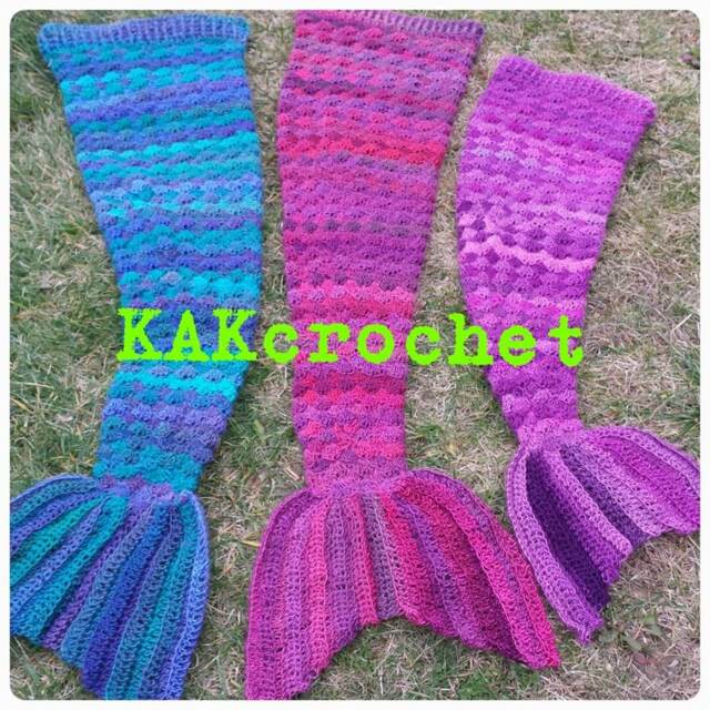 Crocheted Mermaid Tail Blanket Soft Acrylic Cocoon, Adult & Infant Sizes - image 1