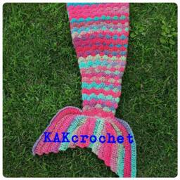 Crocheted Mermaid Tail Blanket Soft Acrylic Cocoon, Adult & Infant Sizes - thumbnail 3