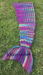 Crocheted Mermaid Tail Blanket Soft Acrylic Cocoon, Adult & Infant Sizes - thumbnail 2