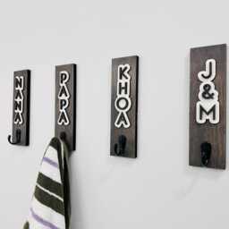 Personalized Wooden Name Hooks - Kids Backpack, Towel, Closet Organizer - thumbnail 2
