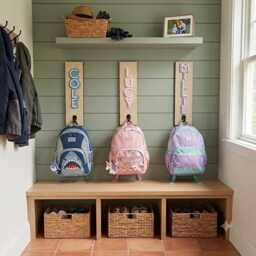 Personalized Wooden Name Hooks - Kids Backpack, Towel, Closet Organizer - thumbnail 2
