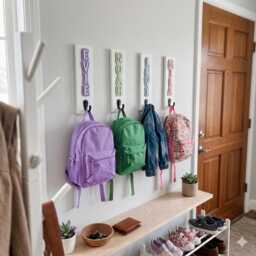 Personalized Wooden Name Hooks - Kids Backpack, Towel, Closet Organizer