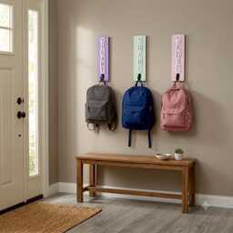 Personalized Wooden Name Hooks - Kids Backpack, Towel, Closet Organizer - thumbnail 4