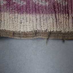 Vintage Berber Wool Runner Rug 12x4.4 Ft Pink & Blue Geometric Carpet - thumbnail 4
