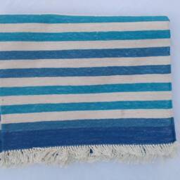 Multiple Sizes Cotton Stripes Handmade Blue & Black Rug - Beautiful Bilue Colour - thumbnail 4