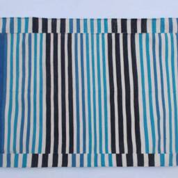 Multiple Sizes Cotton Stripes Handmade Blue & Black Rug - Beautiful Bilue Colour - thumbnail 3