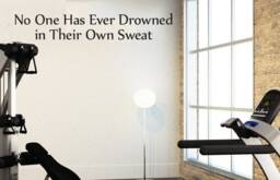 "No One Has Ever Drowned in Their Own Sweat, Wall Decor Vinyl Decal Gym Workout Motivation Quote 6""x36" - thumbnail 1